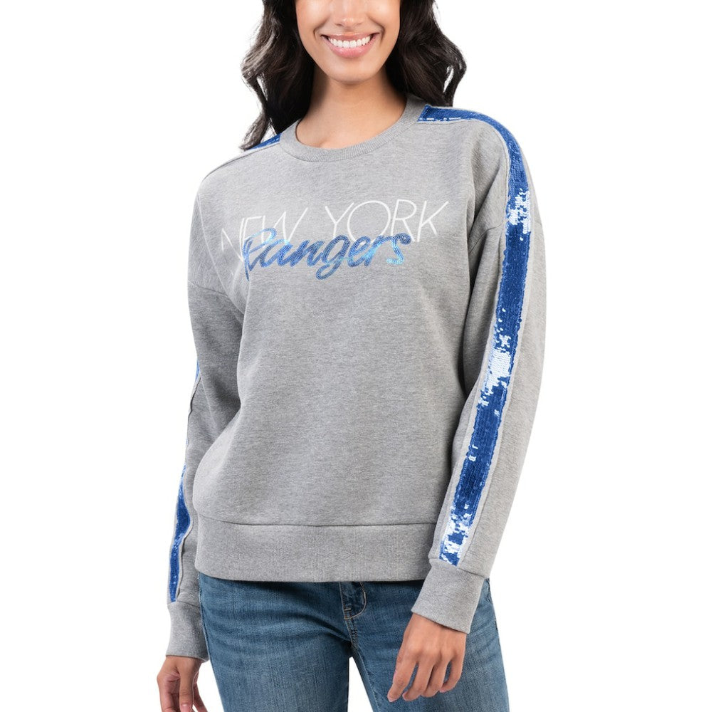 New York Rangers G-III 4Her by Carl Banks Women's Penalty Box Pullover Sweatshirt - Gray - NHL 200115835