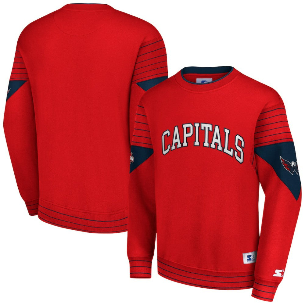 Washington Capitals Starter Faceoff Pullover Sweatshirt - Red - NHL 200115891