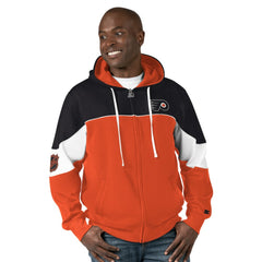 Philadelphia Flyers Starter Power Forward Full-Zip Hoodie - Black/Orange - NHL 200115894