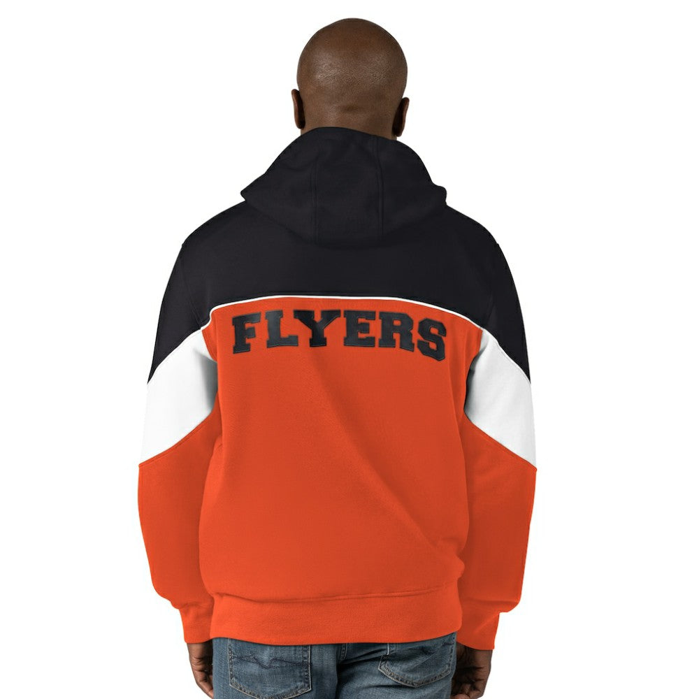 Philadelphia Flyers Starter Power Forward Full-Zip Hoodie - Black/Orange - NHL 200115894