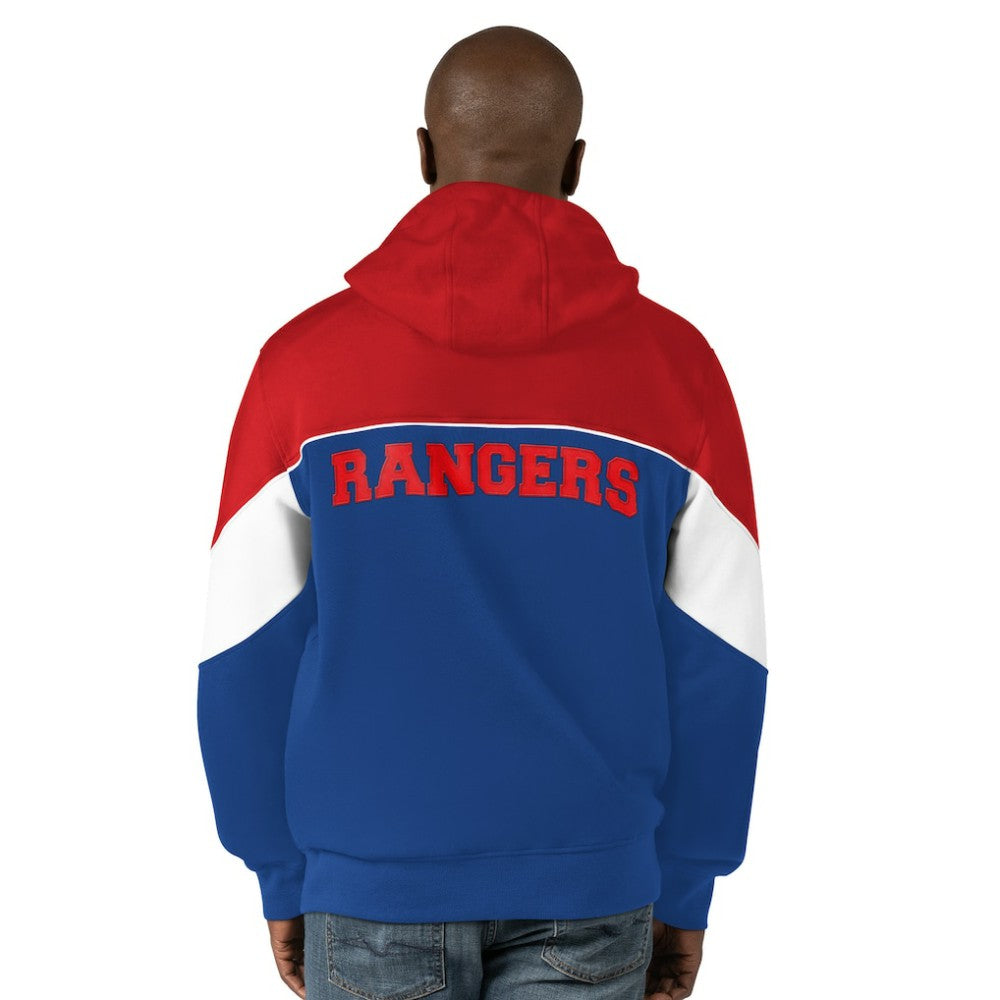 New York Rangers Starter Power Forward Full-Zip Hoodie - Blue/Red - NHL 200115901