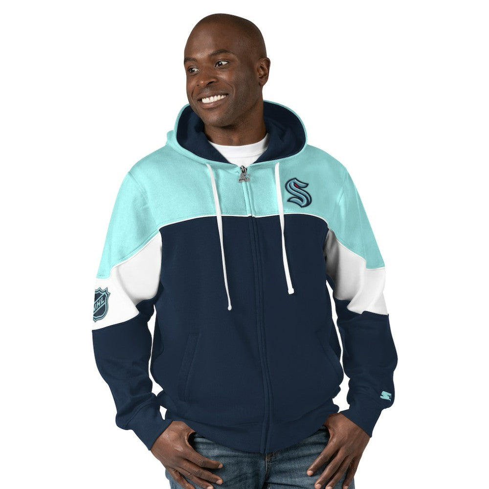 Seattle Kraken Starter Power Forward Full-Zip Hoodie - Navy/Light Blue - NHL 200115912