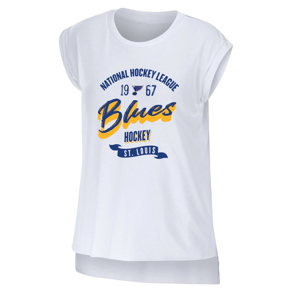 St. Louis Blues WEAR by Erin Andrews Women's Domestic Tank Top - White - NHL 200116095