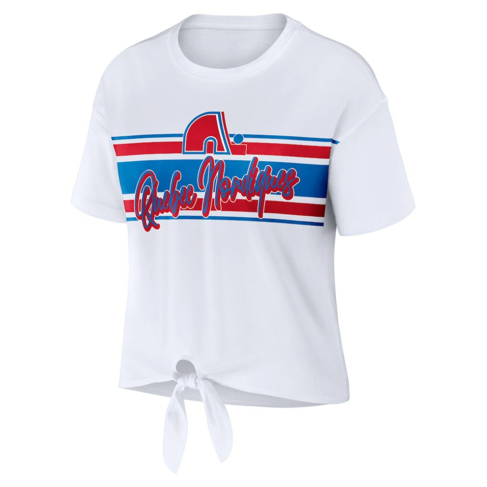 Colorado Avalanche WEAR by Erin Andrews Women's Front Knot T-Shirt - White - NHL 200116097