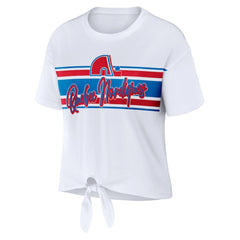 Colorado Avalanche WEAR by Erin Andrews Women's Front Knot T-Shirt - White - NHL 200116097