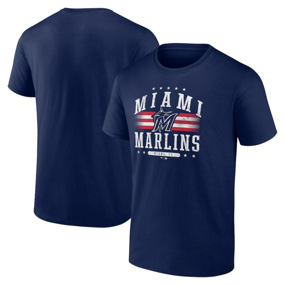 Miami Marlins Americana Team T-Shirt - Navy - MLB on Sale