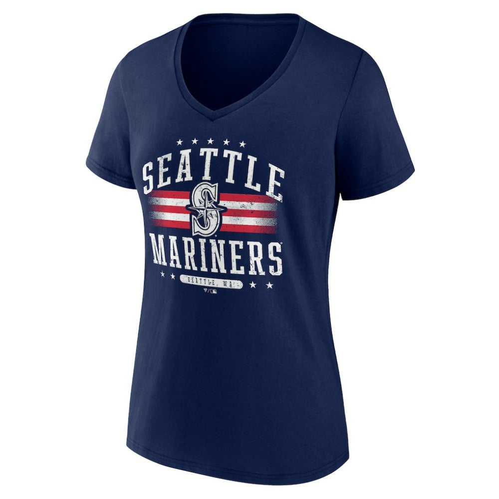 Seattle Mariners Women's Americana Team V-Neck T-Shirt - Navy - MLB Online