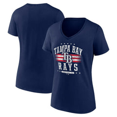 Tampa Bay Rays Women's Americana Team V-Neck T-Shirt - Navy - MLB Online