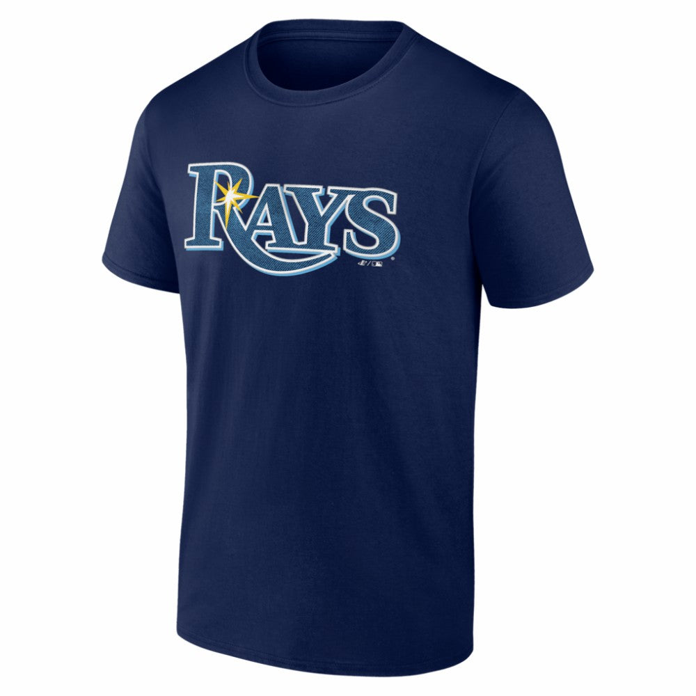 Tampa Bay Rays Logo Athletic Wordmark T-Shirt - Navy - MLB on Sale
