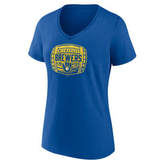 Milwaukee Brewers Women's Hometown Collection Barrel V-Neck T-Shirt - Royal - MLB Sale