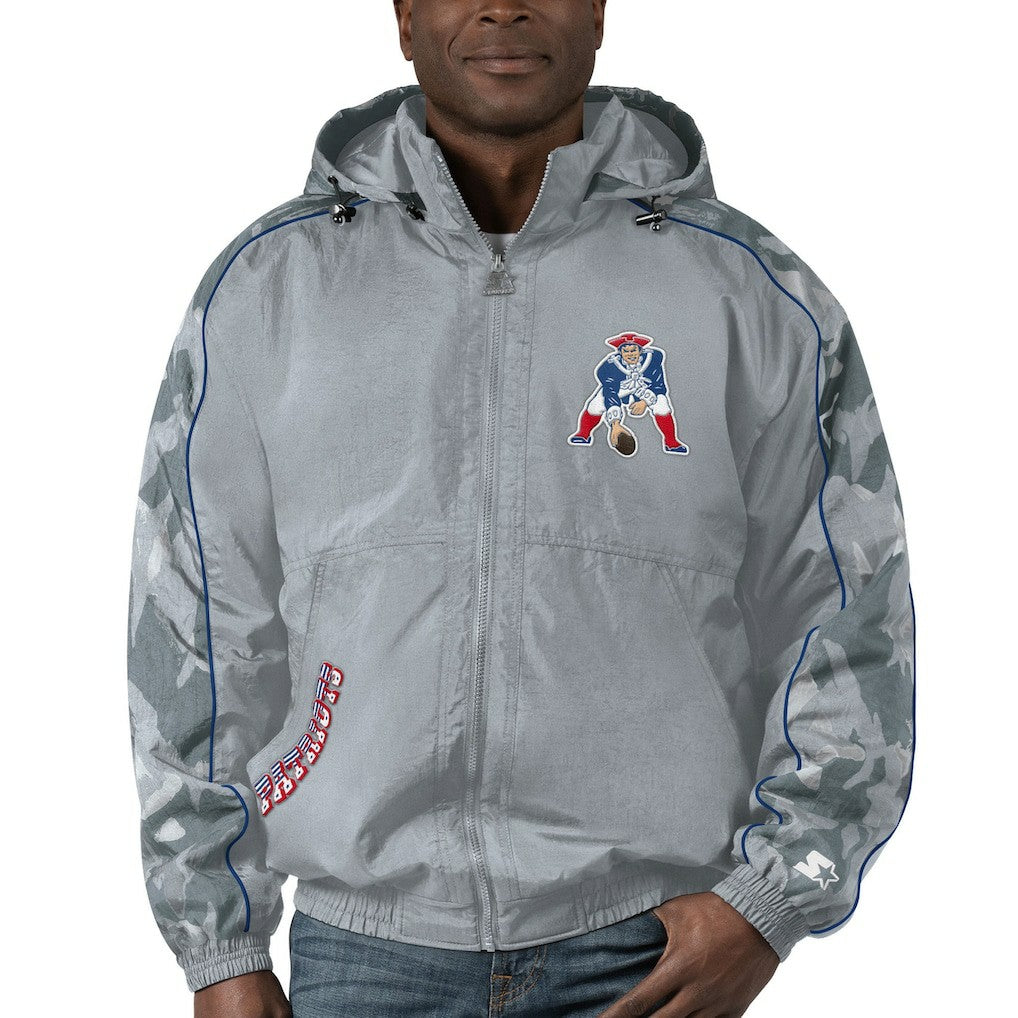 New England Patriots Starter Thursday Night Gridiron Throwback Full-Zip Jacket Gray