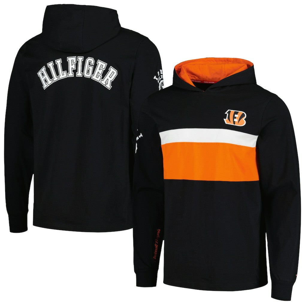 Cincinnati Bengals Tommy Hilfiger Morgan Long Sleeve Hoodie T-Shirt Black