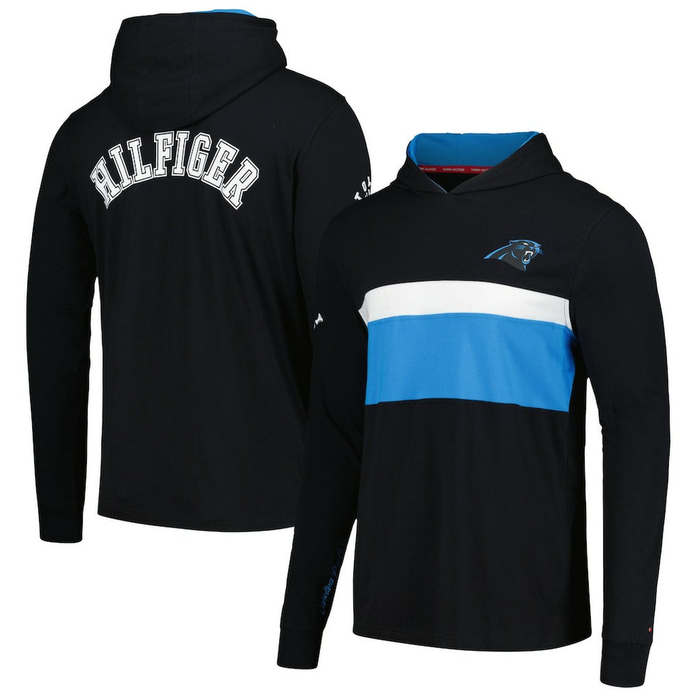 Carolina Panthers Tommy Hilfiger Morgan Long Sleeve Hoodie T-Shirt Black