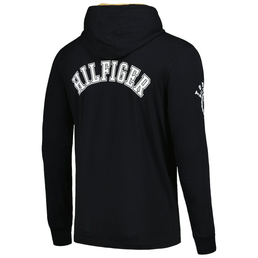 New Orleans Saints Tommy Hilfiger Morgan Long Sleeve Hoodie T-Shirt Black