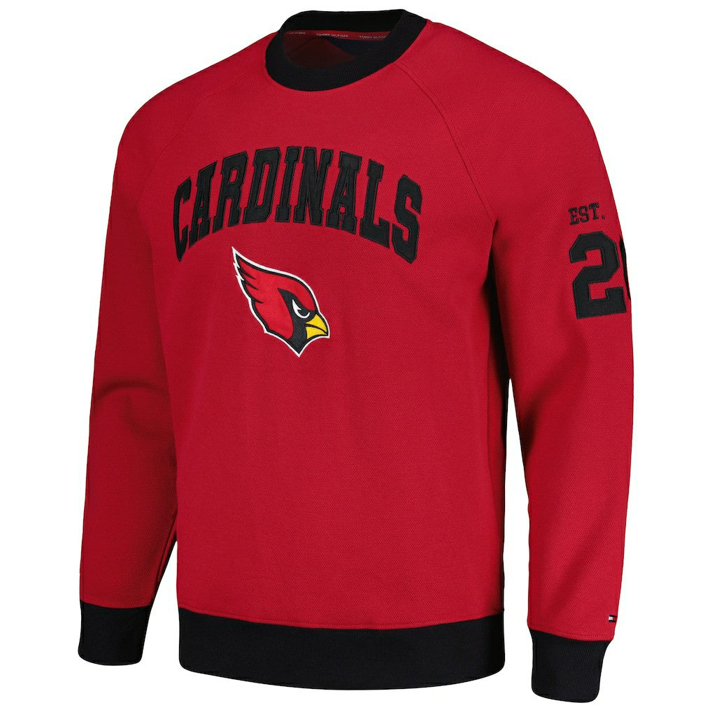 Arizona Cardinals Tommy Hilfiger Reese Raglan Tri-Blend Pullover Sweatshirt Cardinal