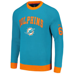 Miami Dolphins Tommy Hilfiger Reese Raglan Tri-Blend Pullover Sweatshirt Aqua