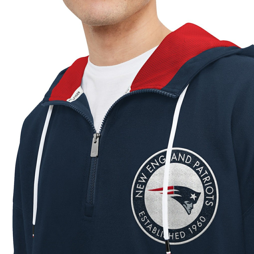 New England Patriots Tommy Hilfiger Aaron Quarter-Zip Hoodie Navy