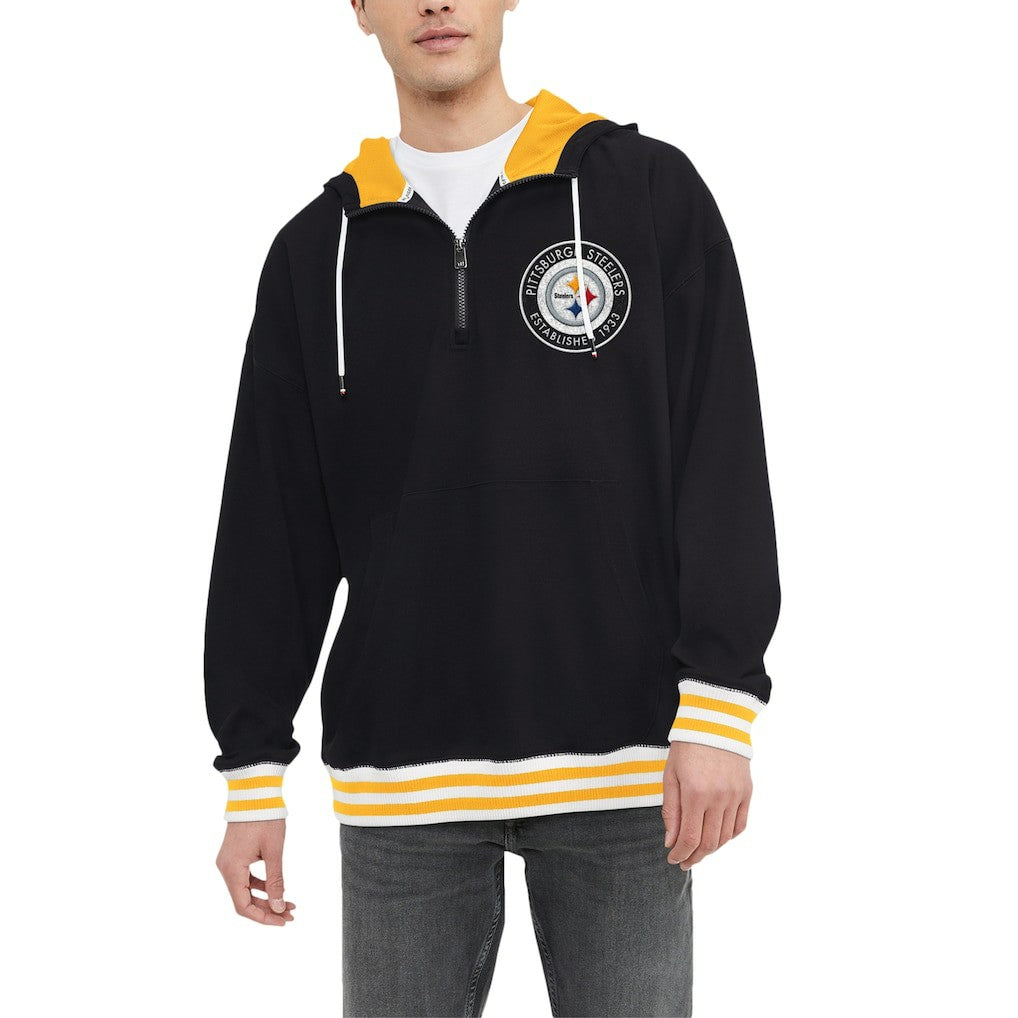 Pittsburgh Steelers Tommy Hilfiger Aaron Quarter-Zip Hoodie Black
