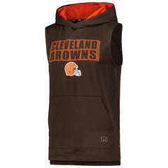 Cleveland Browns MSX by Michael Strahan Marathon Sleeveless Pullover Hoodie Brown
