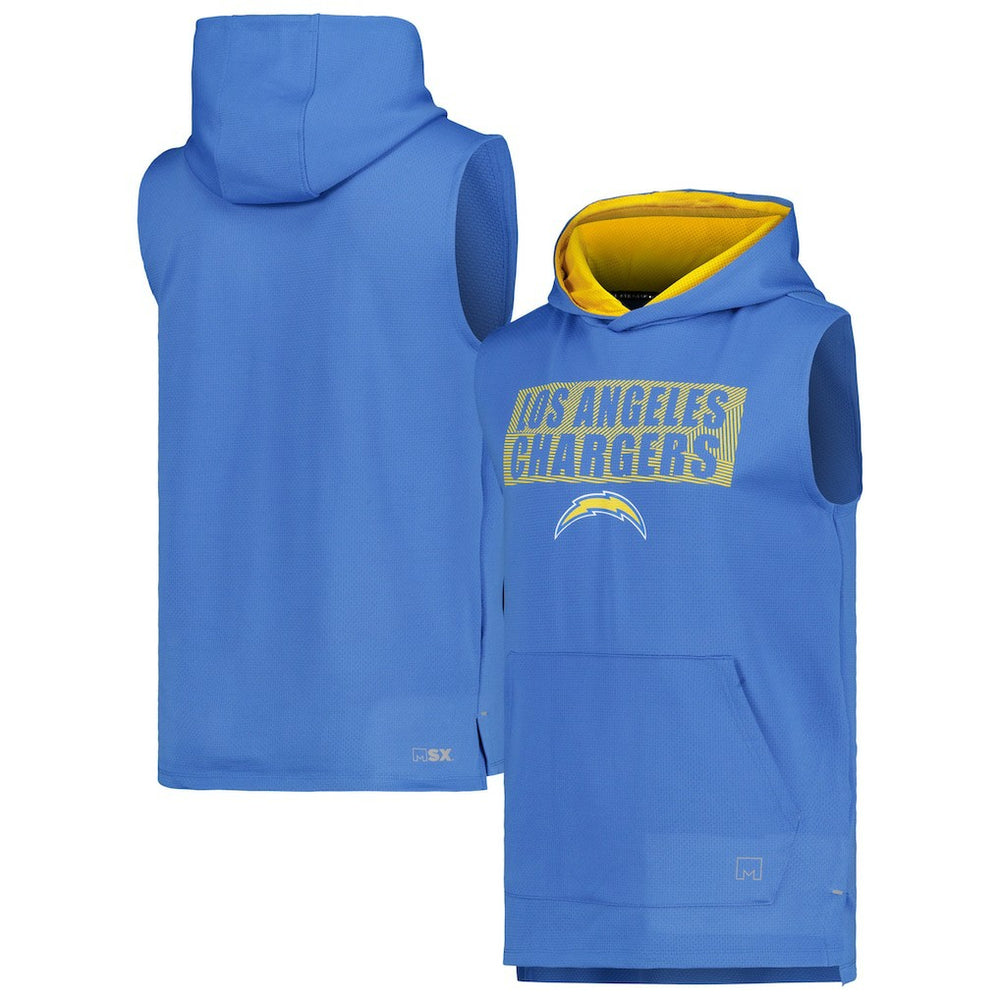 Los Angeles Chargers MSX by Michael Strahan Marathon Sleeveless Pullover Hoodie Powder Blue