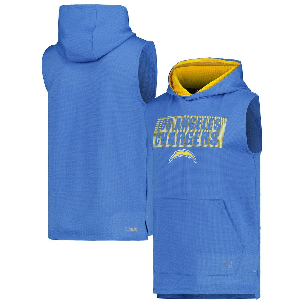 Los Angeles Chargers MSX by Michael Strahan Marathon Sleeveless Pullover Hoodie Powder Blue