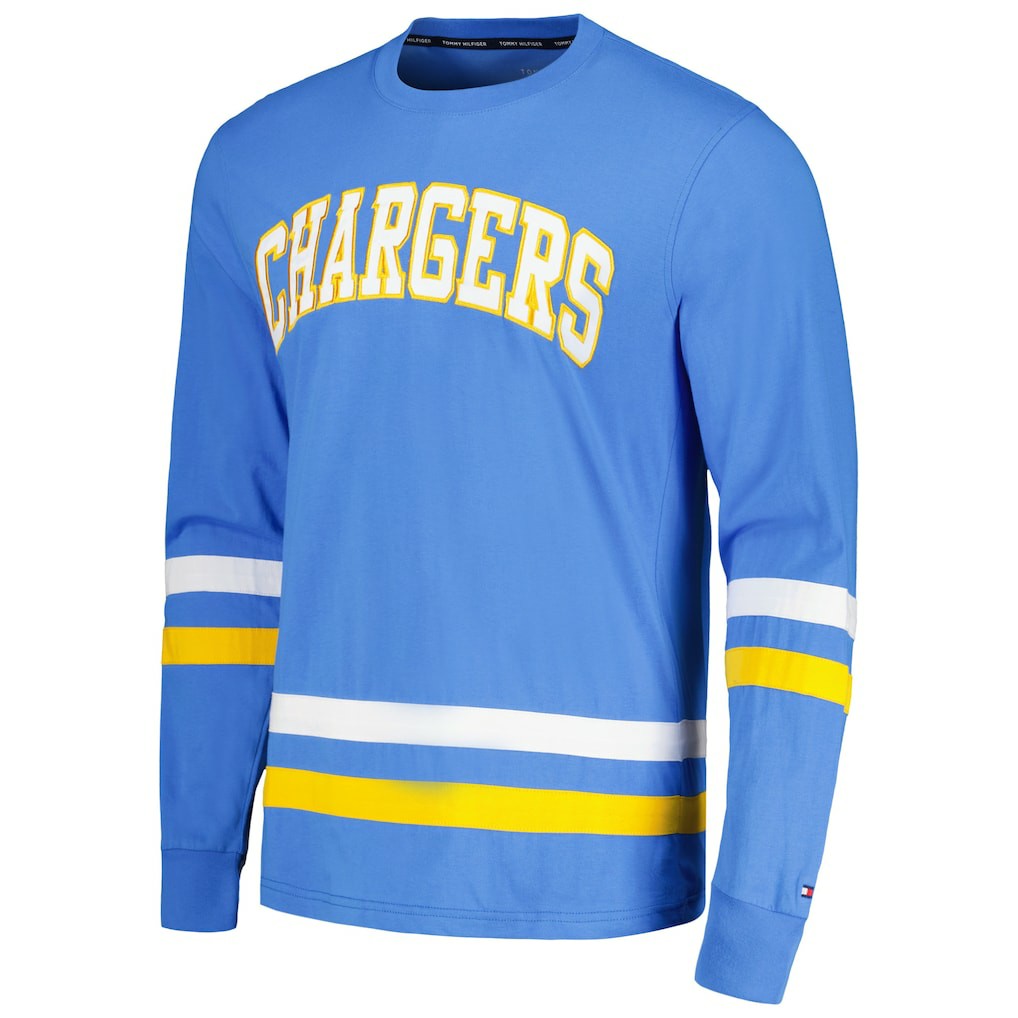 Los Angeles Chargers Tommy Hilfiger Nolan Long Sleeve T-Shirt Powder Blue/Gold
