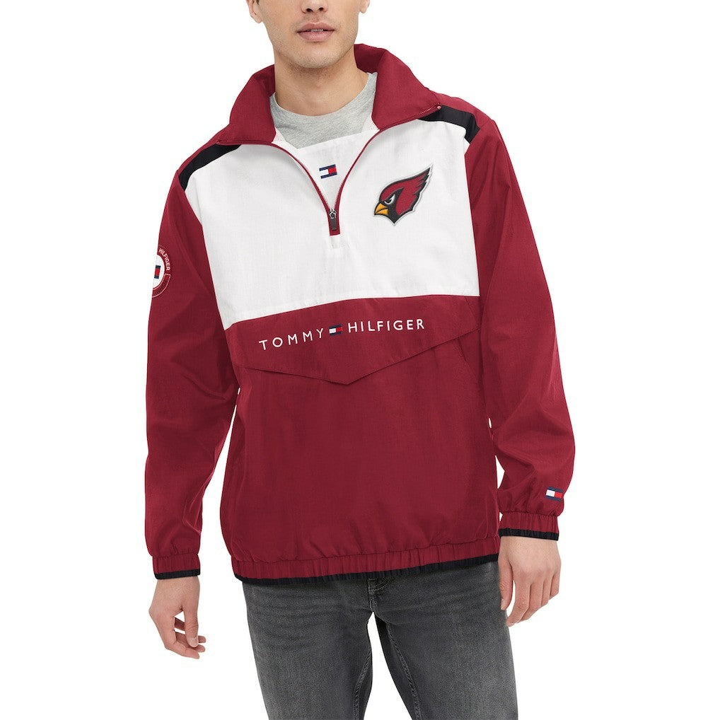 Arizona Cardinals Tommy Hilfiger Carter Half-Zip Hooded Top Cardinal/White