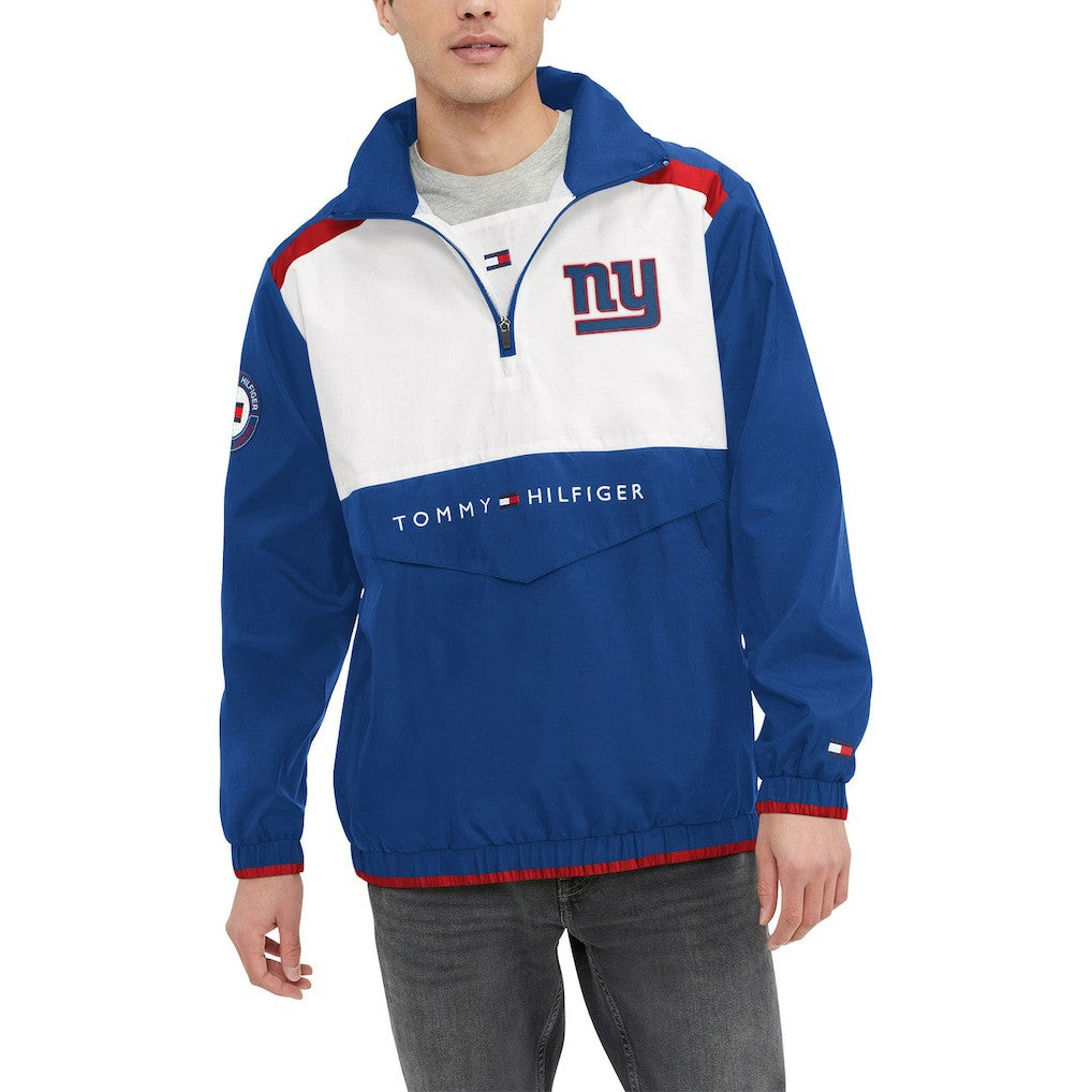New York Giants Tommy Hilfiger Carter Half-Zip Hooded Top Royal/White
