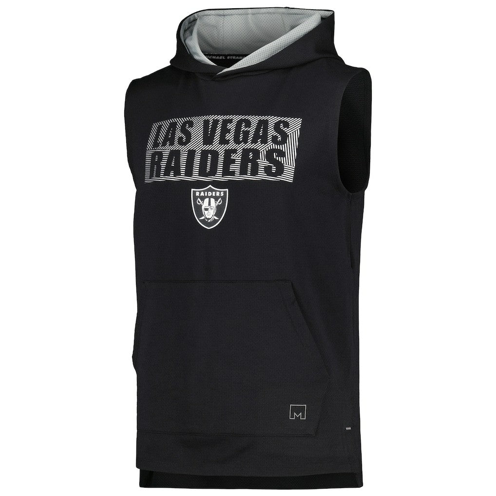 Las Vegas Raiders MSX by Michael Strahan Marathon Sleeveless Pullover Hoodie Black