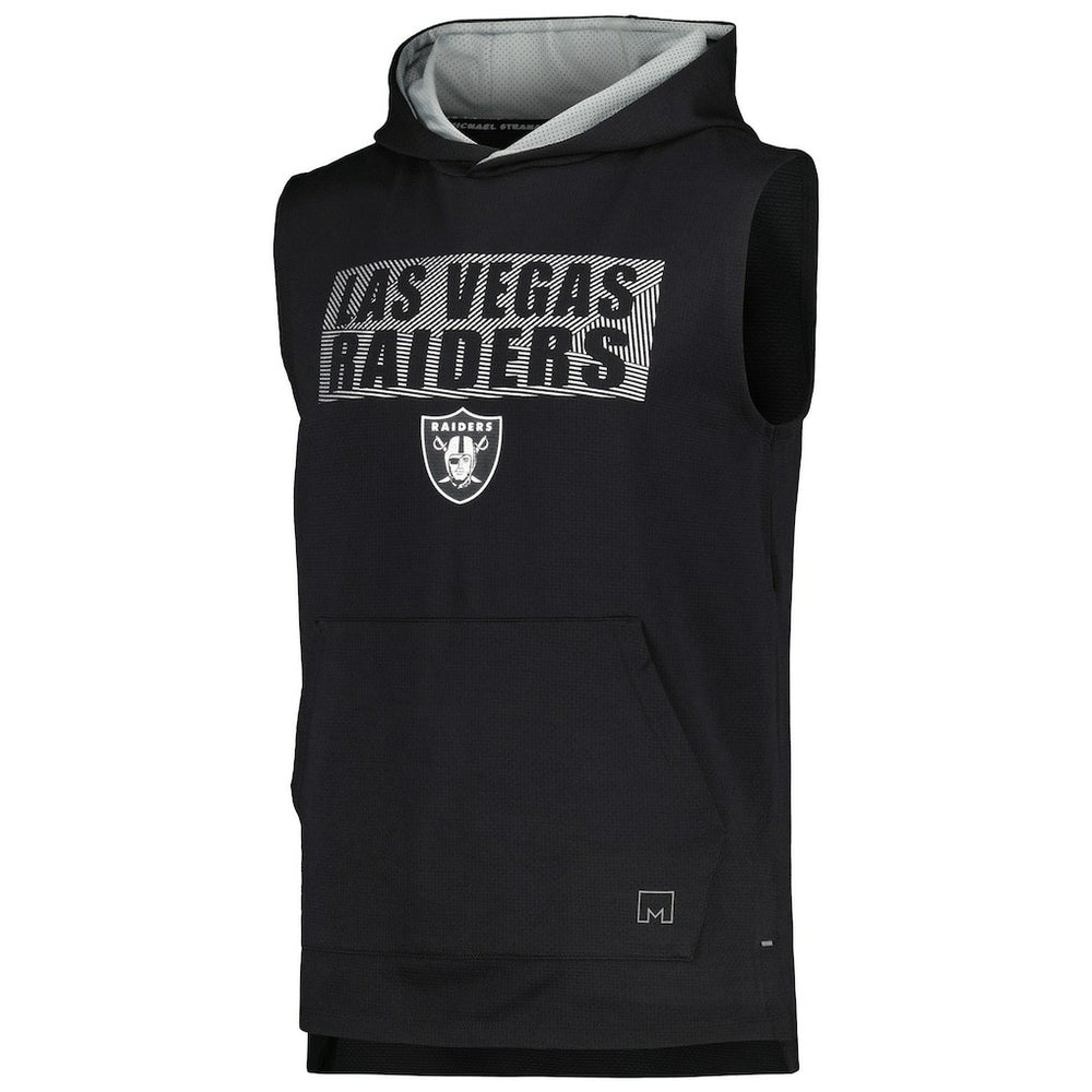 Las Vegas Raiders MSX by Michael Strahan Marathon Sleeveless Pullover Hoodie Black