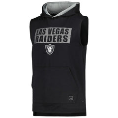Las Vegas Raiders MSX by Michael Strahan Marathon Sleeveless Pullover Hoodie Black