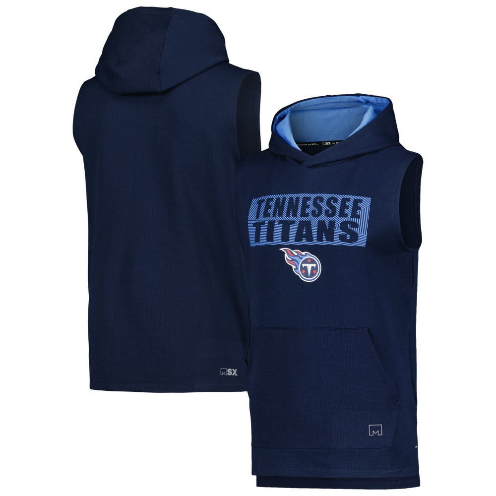 Tennessee Titans MSX by Michael Strahan Marathon Sleeveless Pullover Hoodie Navy