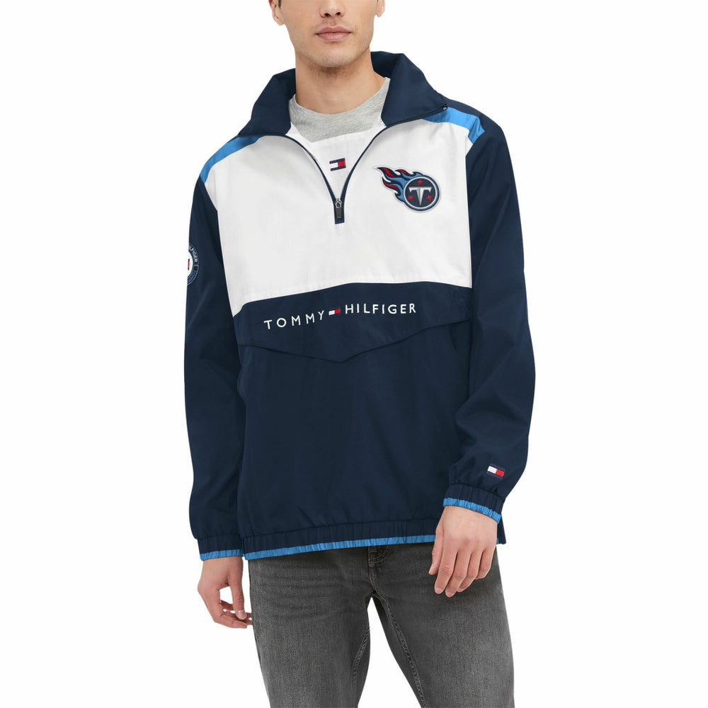 Tennessee Titans Tommy Hilfiger Carter Half-Zip Hooded Top Navy/White