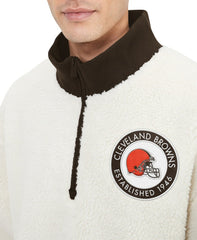 Cleveland Browns Tommy Hilfiger Jordan Sherpa Quarter-Zip Sweatshirt Cream