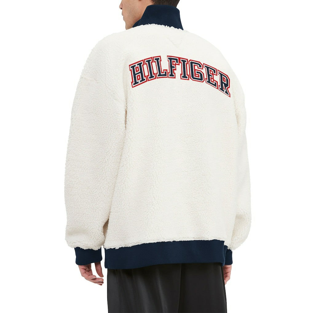 New England Patriots Tommy Hilfiger Jordan Sherpa Quarter-Zip Sweatshirt Cream