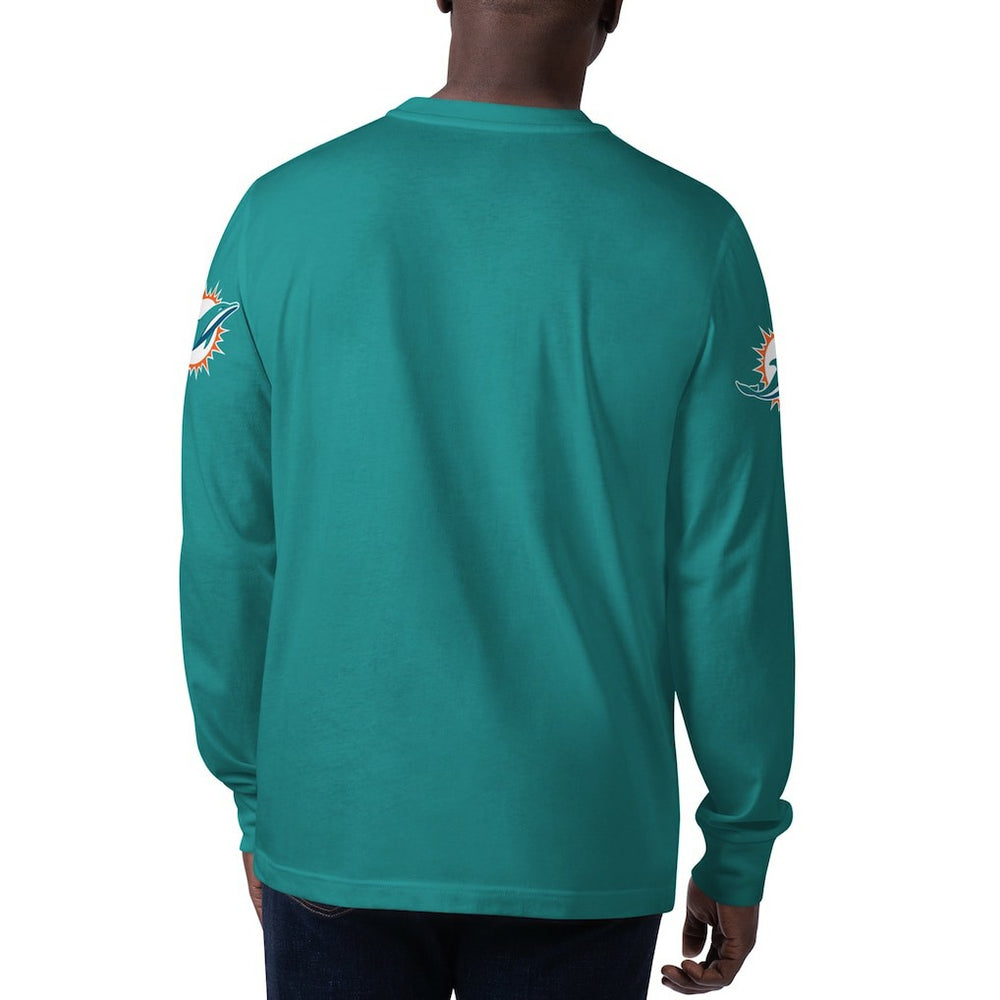 Miami Dolphins Starter Clutch Hit Long Sleeve T-Shirt Aqua