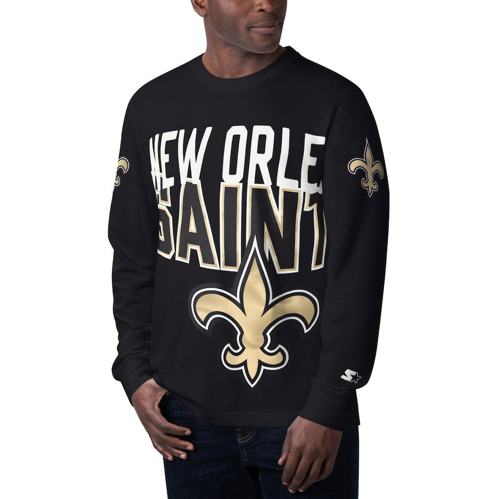 New Orleans Saints Starter Clutch Hit Long Sleeve T-Shirt Black