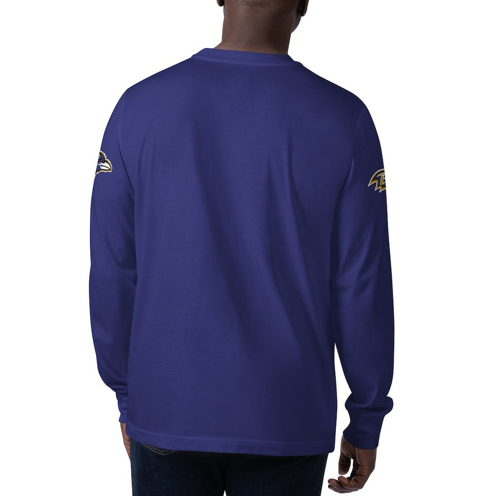 Baltimore Ravens Starter Clutch Hit Long Sleeve T-Shirt Purple