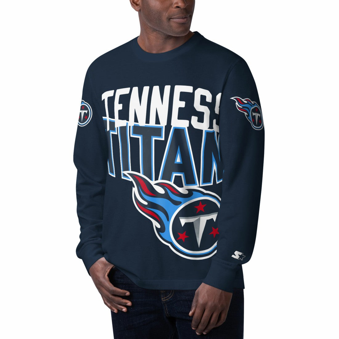 Tennessee Titans Starter Clutch Hit Long Sleeve T-Shirt Navy