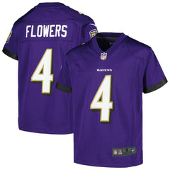 Nike Zay Flowers Baltimore Ravens Youth Game Jersey Purple