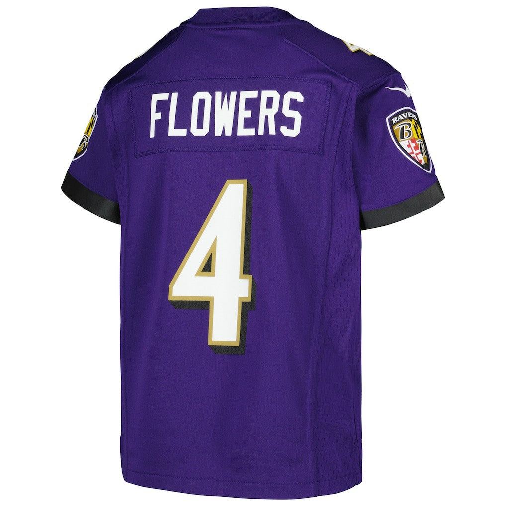 Nike Zay Flowers Baltimore Ravens Youth Game Jersey Purple