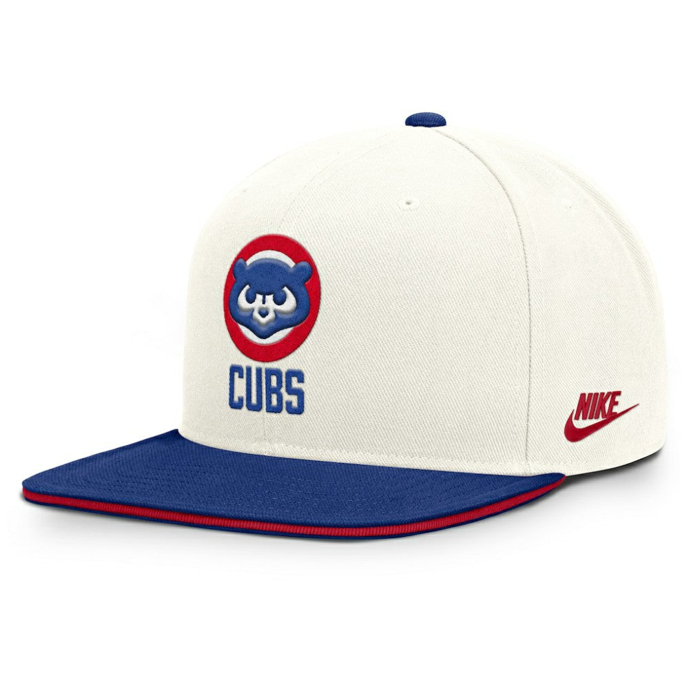 Chicago Cubs Nike Cooperstown Pro Dri-FIT Snapback Hat - Cream/Royal - Nike on Sale