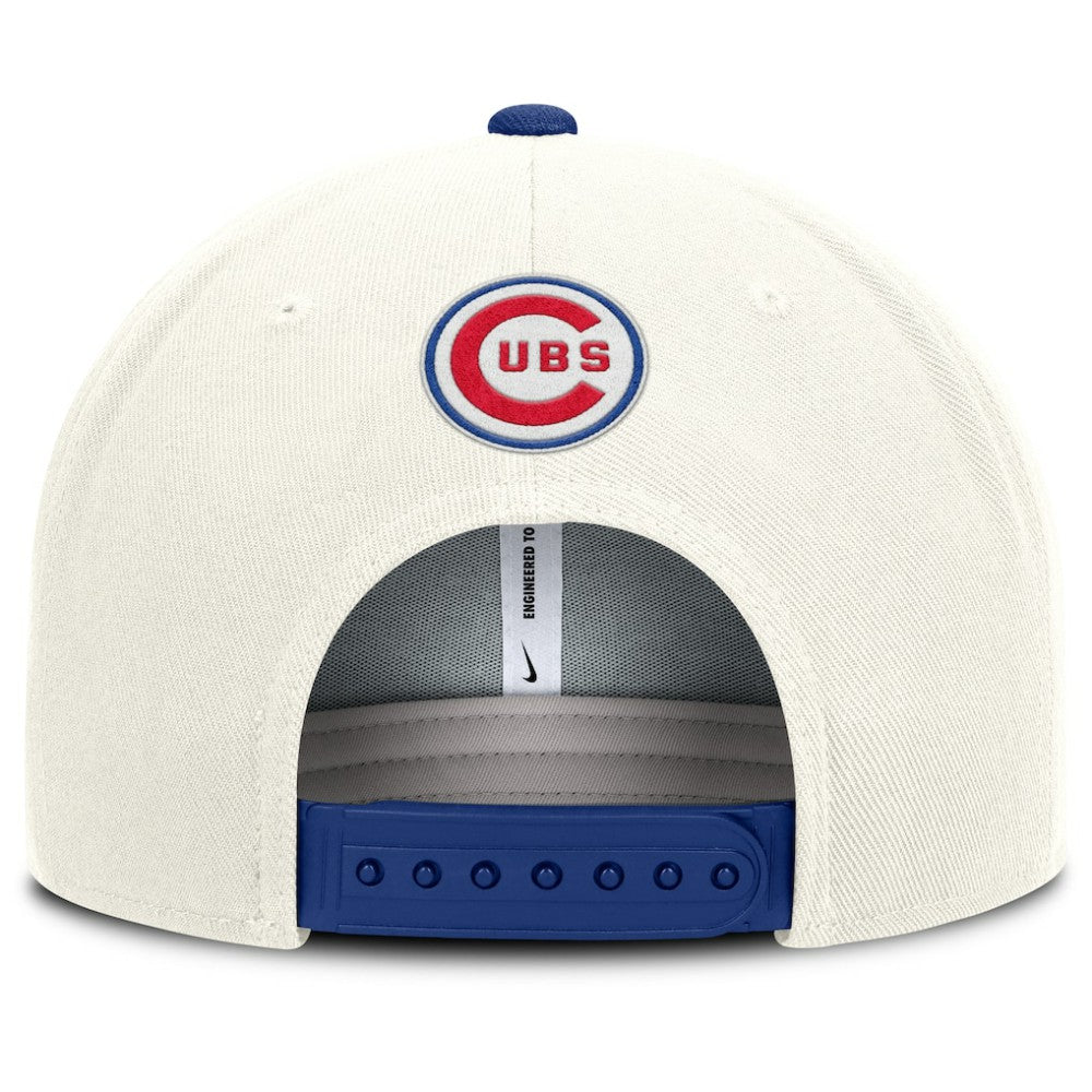 Chicago Cubs Nike Cooperstown Pro Dri-FIT Snapback Hat - Cream/Royal - Nike on Sale