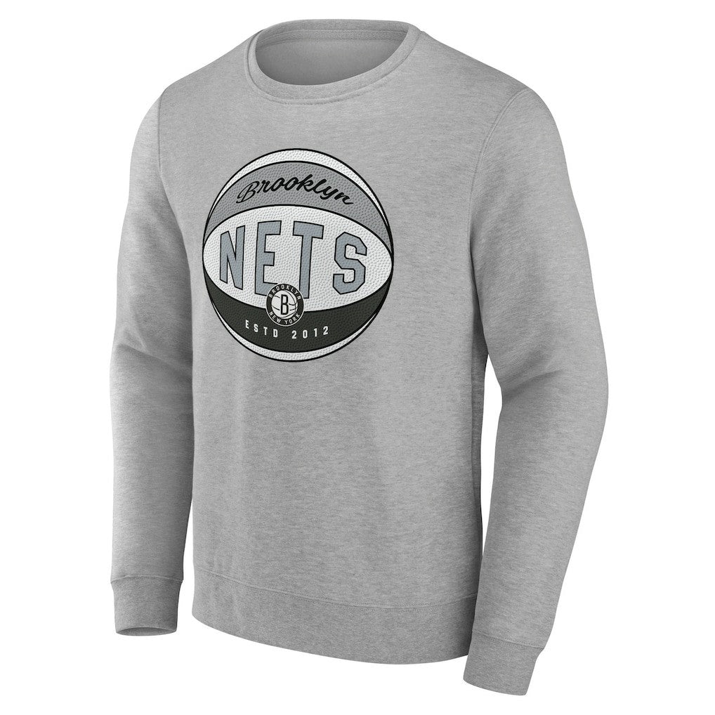 Brooklyn Nets Hard Color Pullover Sweatshirt Gray