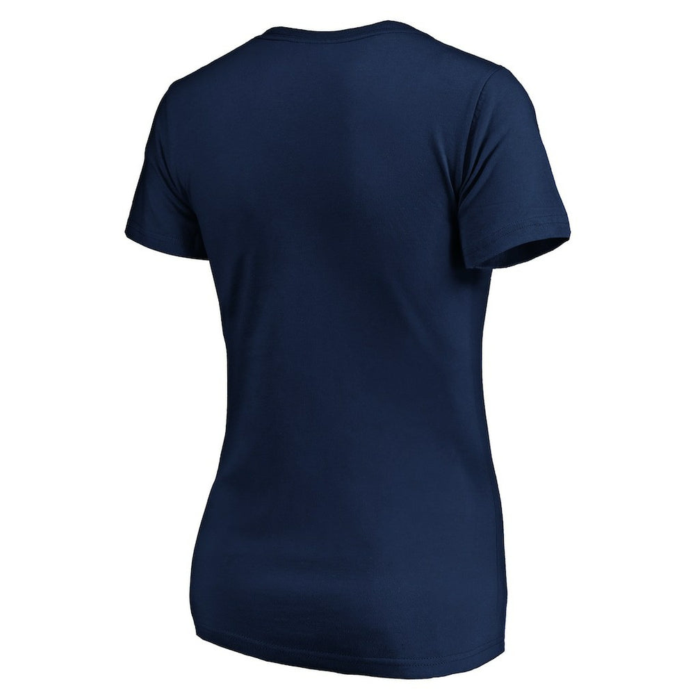 New England Patriots Women's Script V-Neck T-Shirt Navy