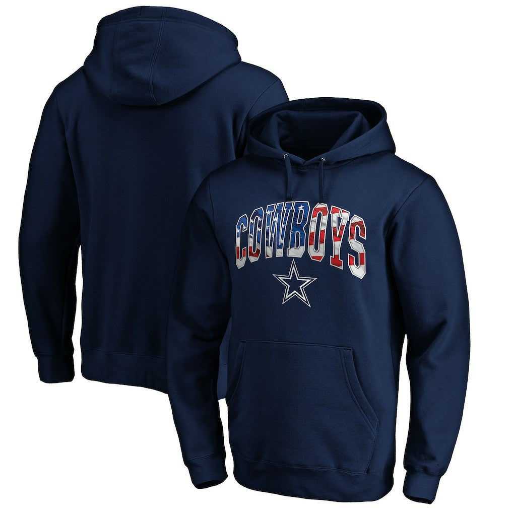 Dallas Cowboys Banner Wave Pullover Hoodie Navy