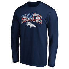 Denver Broncos Banner Wave Long Sleeve T-Shirt Navy