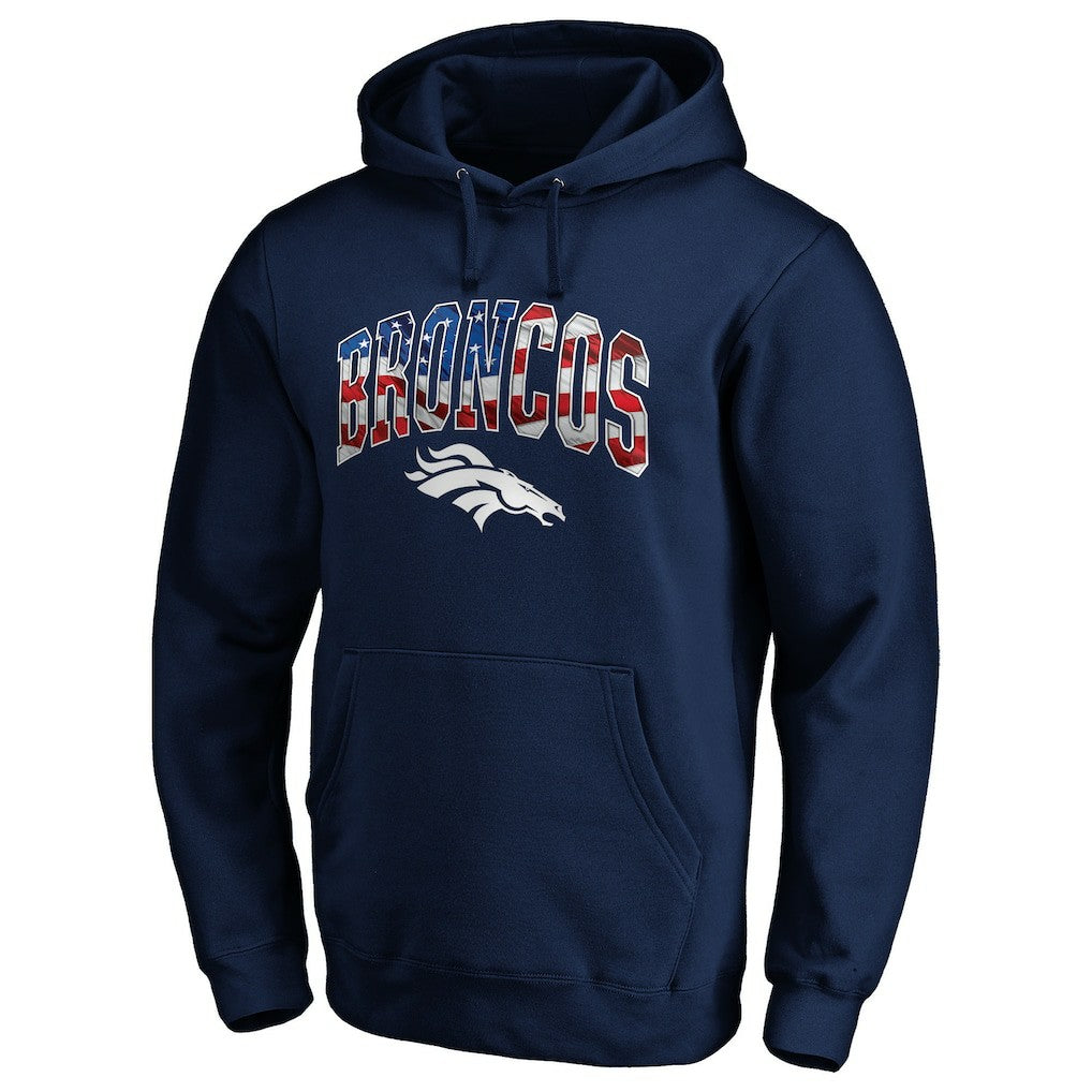Denver Broncos Banner Wave Pullover Hoodie Navy
