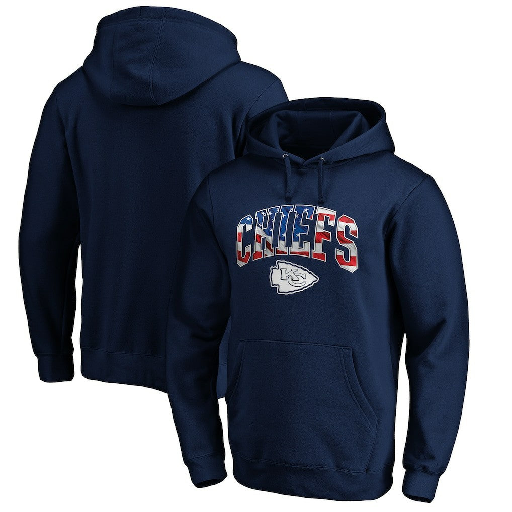 Kansas City Chiefs Banner Wave Pullover Hoodie Navy