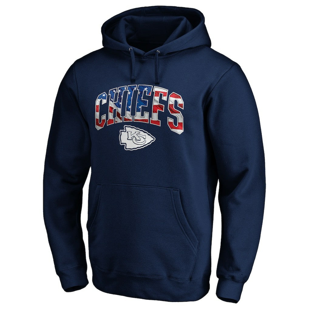 Kansas City Chiefs Banner Wave Pullover Hoodie Navy